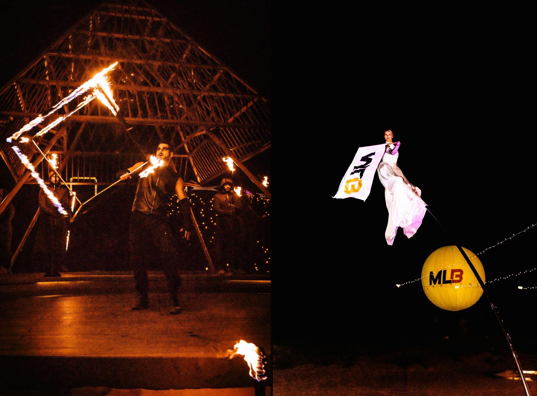 Fire-show и огромный воздушный шар в рамках ивента Melbet «Вечер звезд»