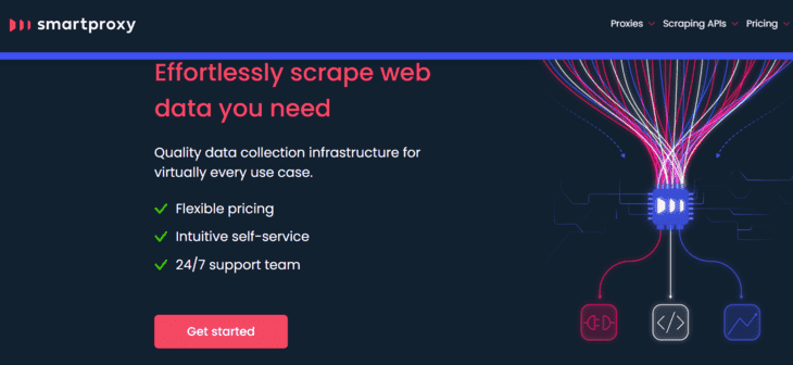 Скриншот главной страницы Smartproxy