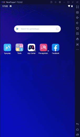 Рабочее окно Nox