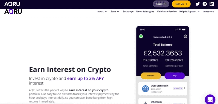Интерфейс платформы Aqru