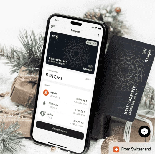Наглядный пример хранения средств с помощью Tangem Wallet