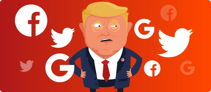 Дональд Трамп судится с крупнейшими соц. сетями