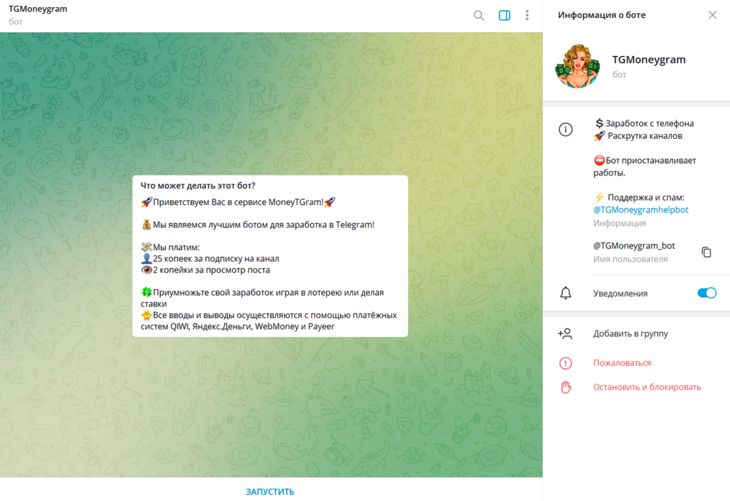 Бот для заработка TGMoneygram