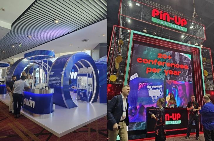 Futuristic 1Win Booth along with the grand PinUp Partners mount