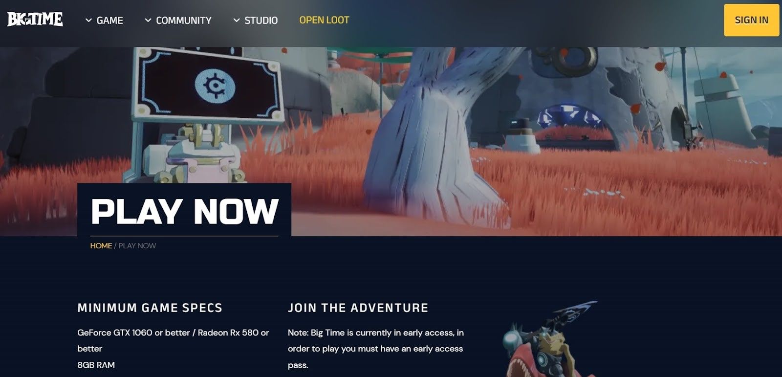 NFT игра для заработка Big Time