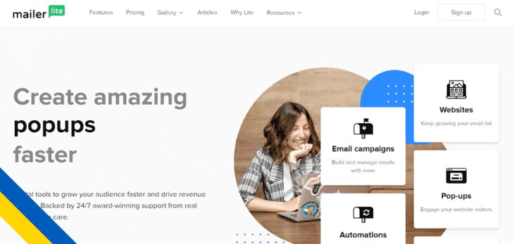 Страница MailerLite