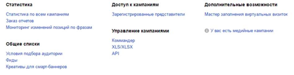 Общие списки Яндекса