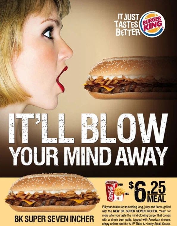 Неудачная реклама Бургер Кинг, построенная на шок контенте