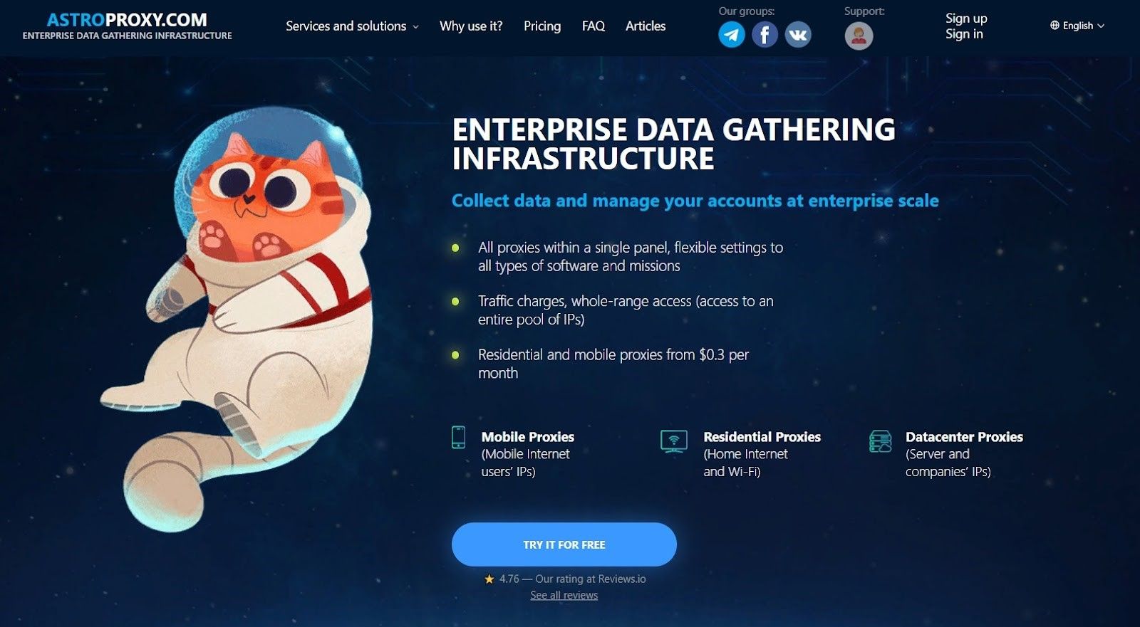 Прокси дл socks соединения AstroProxy