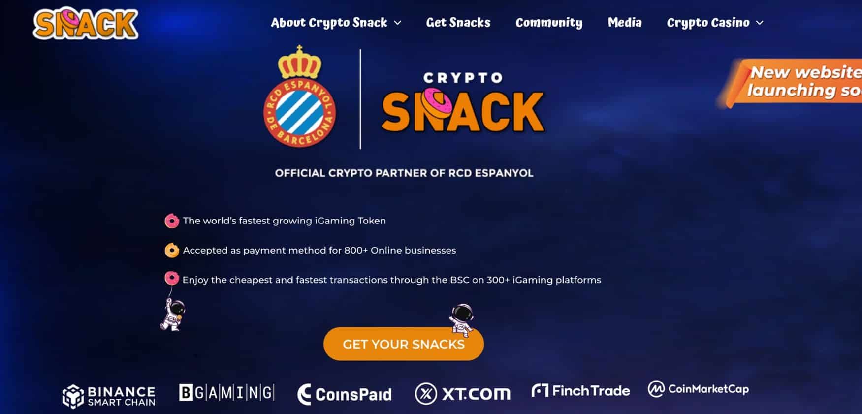 Визуал платформы Crypto Snack