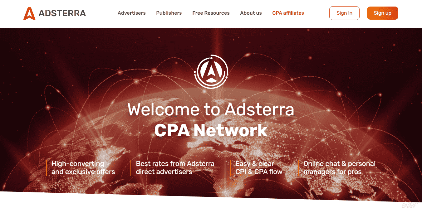 CPA сеть Adsterra