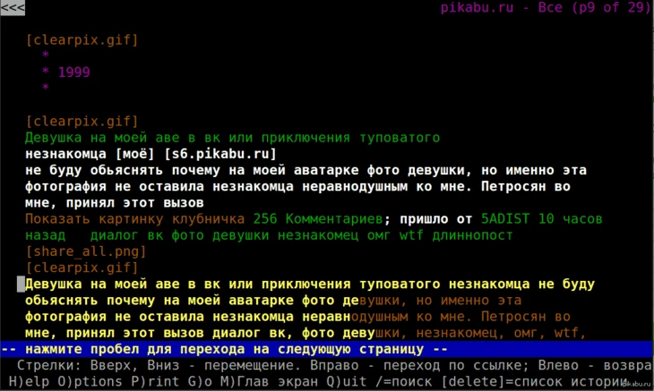 Так выглядит «Пикабу» в Lynx