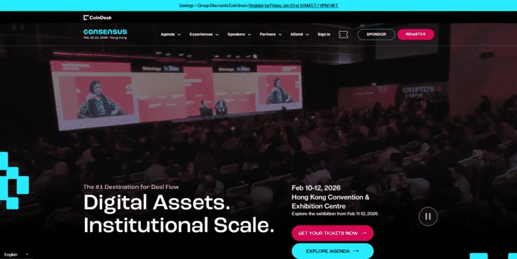 Главная страница конференции CoinDesk Consensus Hong Kong