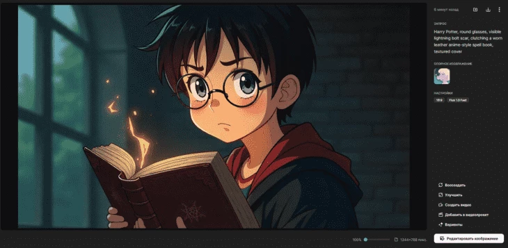 Пример генерации изображения в сервисе Freepik