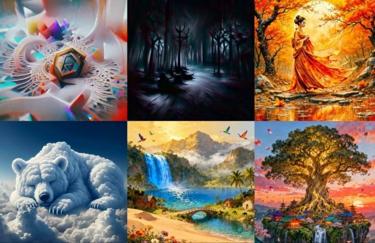 Пример сгенерированных артов и изображений в NightCafe