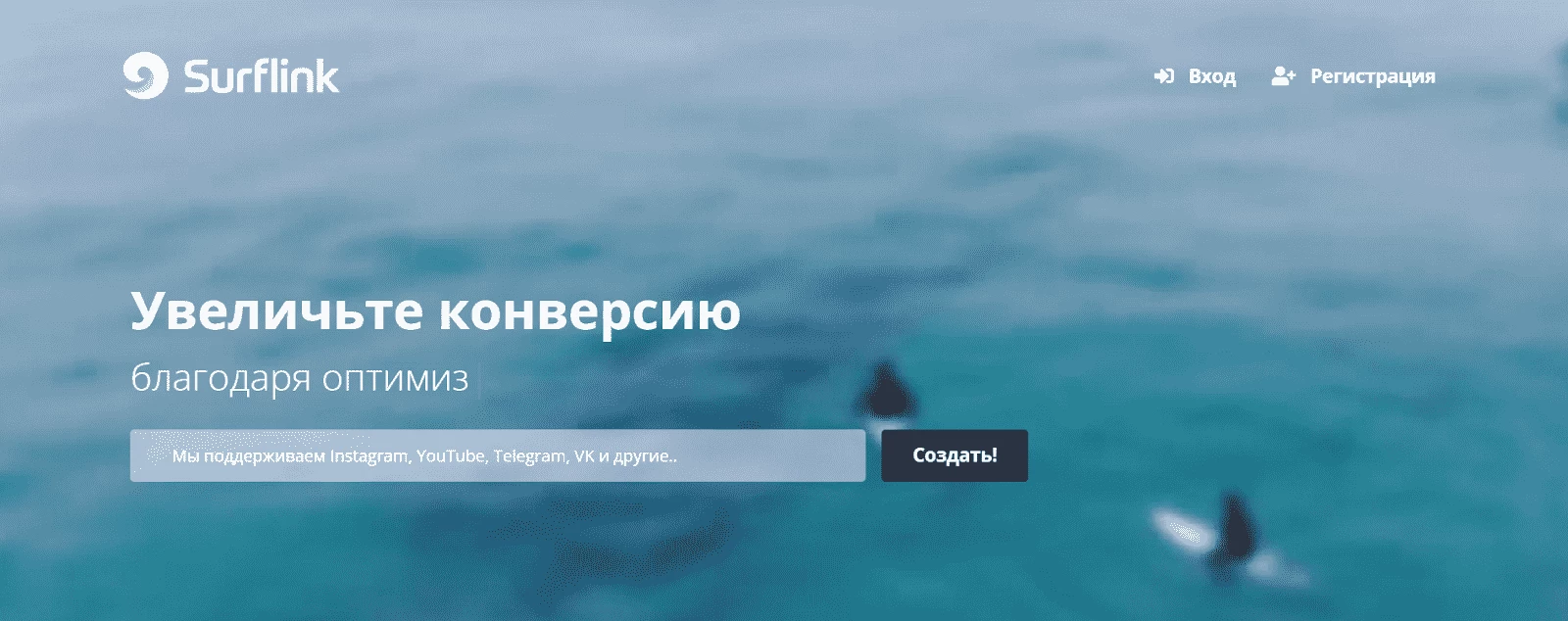 Главная страница сайта Surflink