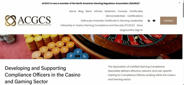 Association of Certified Gaming Compliance Specialists, main page