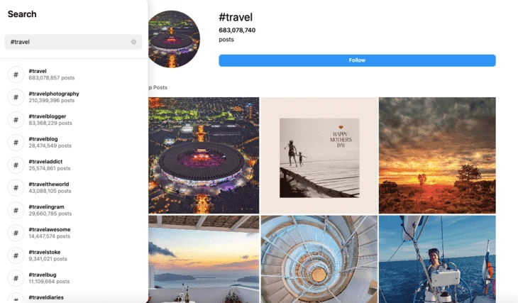 Hashtags on Instagram