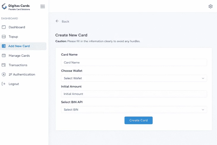 How to create a new card