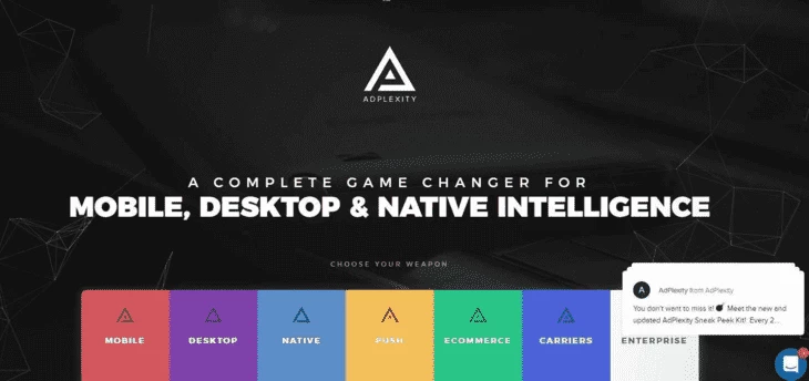 AdPlexity main page