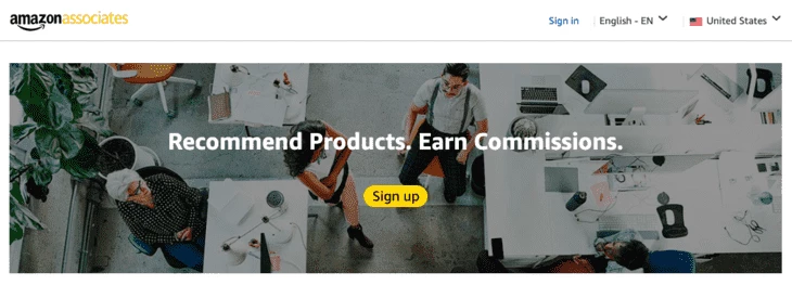 Amazon Associates homepage