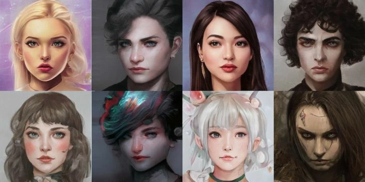 Examples of pictures generated by Artbreeder