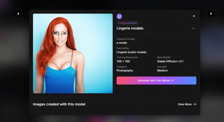 Кастом нейронки «Lingerie models»