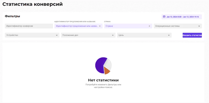 Статистика конверсий