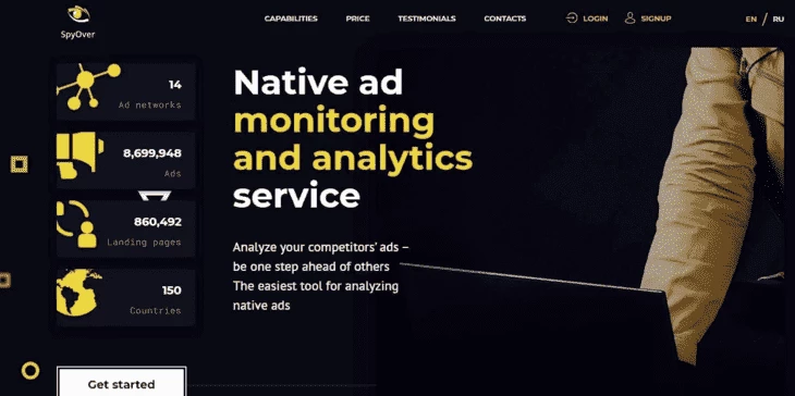 SpyOver main page