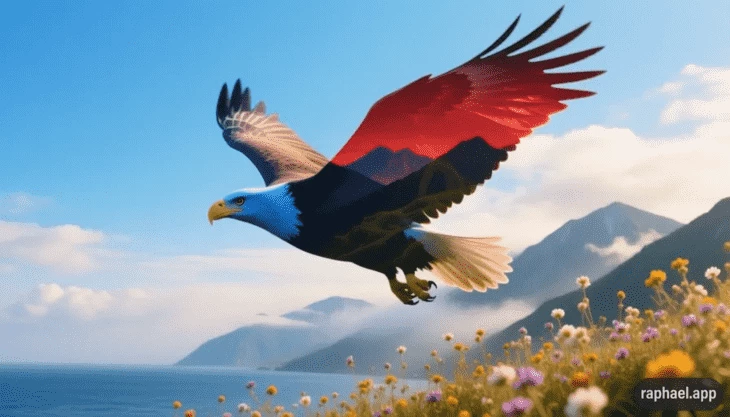 Пример бесплатной генерации в Raphael на основе популярного промпта для Midjourney