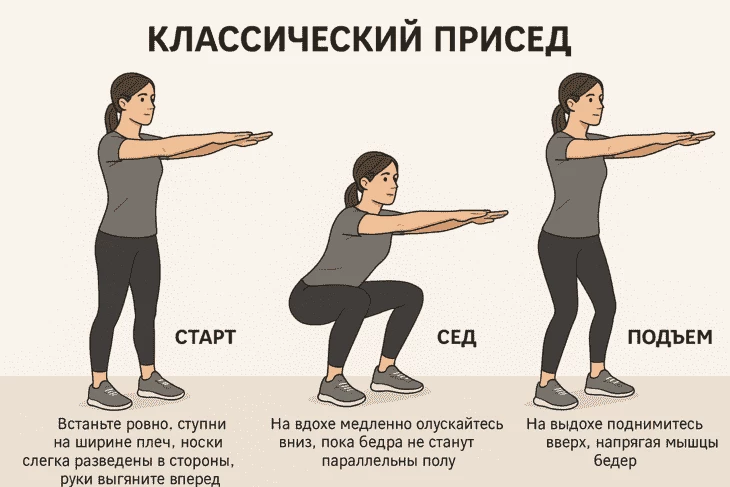 Помните, вы не качаете жопу — вы просто проталкиваете кровь. Так что, если вы ленивый тюлень, просто сделайте 15–20 раз и «до завтра» не парьтесь 