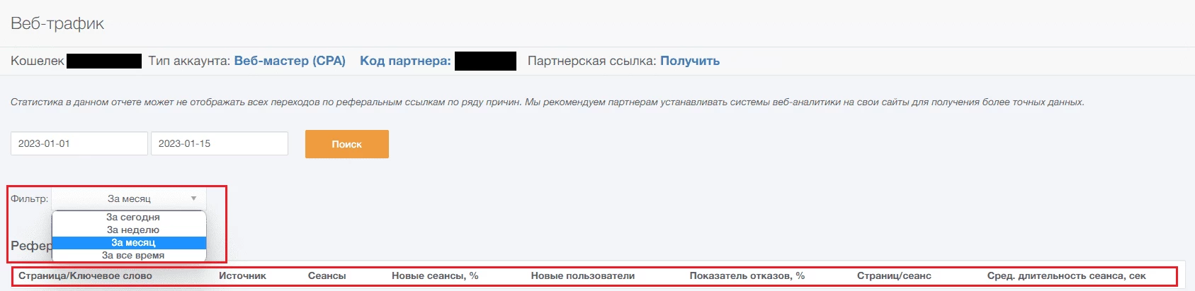 «Веб-трафик» AMarkets 