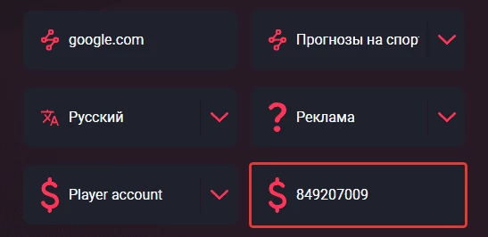 Номер счета, который берется из личного кабинета в БК и указывается при регистрации в партнерке