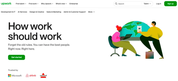 Upwork homepage