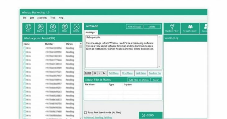 Пример софта для рассылок по WhatsApp