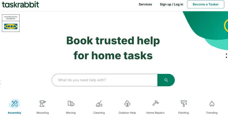 TaskRabbit homepage