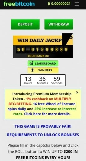 Интерфейс криптокрана FreeBitcoin