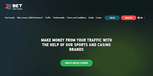 Лендинг оффера 22bet Partners