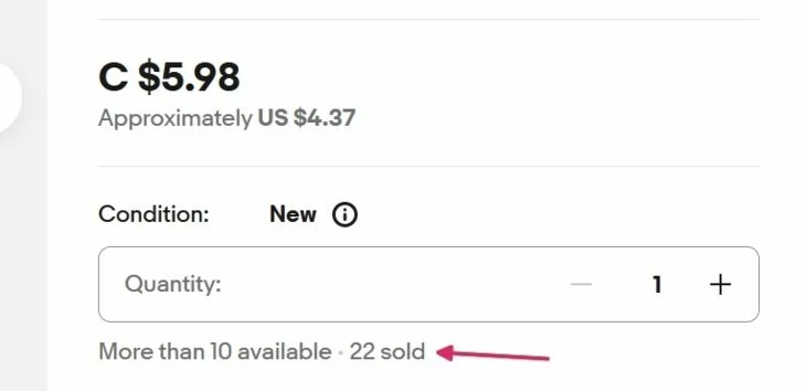 22 продажи на eBay
