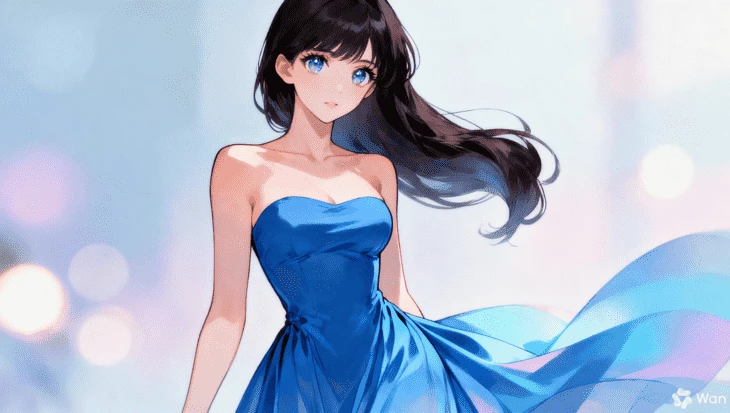 Пример сгенерированного изображения в аниме-стиле в Wan.video