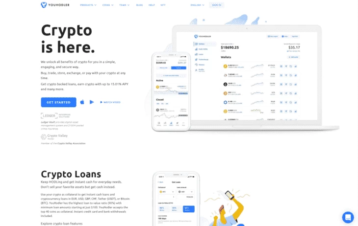 Интерфейс сайта YouHodler