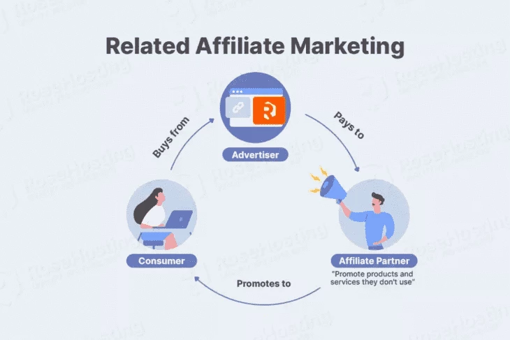 Related affiliate marketing (source: RoseHosting) 