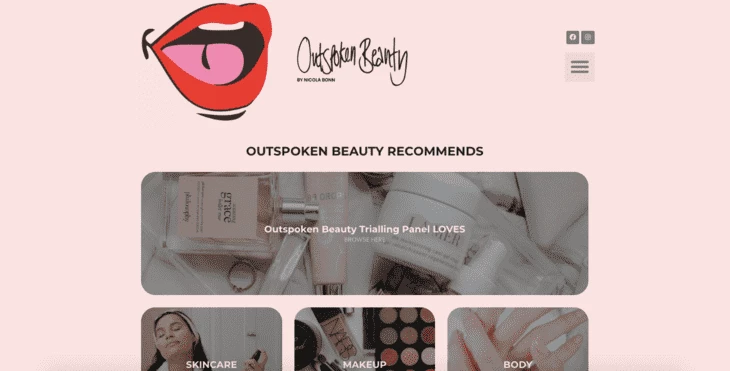 Example of a podcast’s website with affiliate recommendations