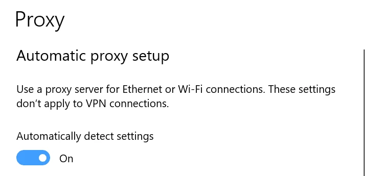 Automatic proxy setup