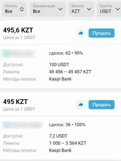 Стоимость USDT в Wallet