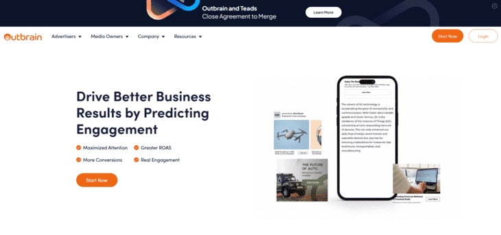 Outbrain homepage