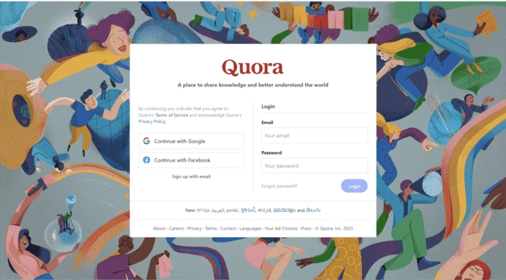 Set up your account on Quora