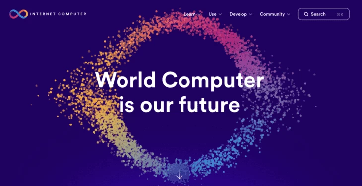 Главная страница сайта проекта Internet Computer