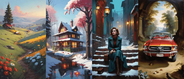 Examples of pictures generated by Wombo Dream