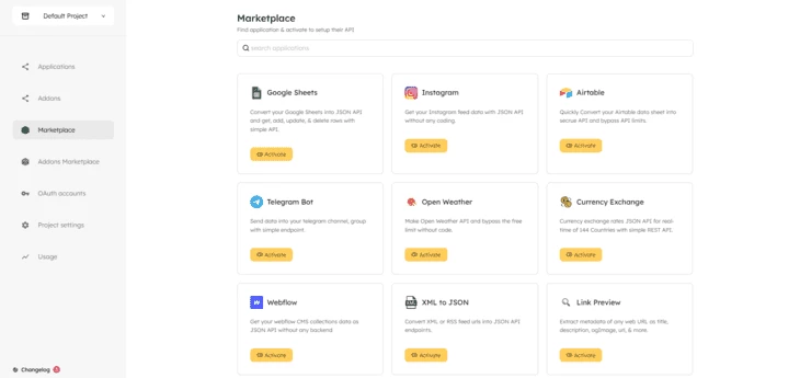 Интеграции NoCodeAPI